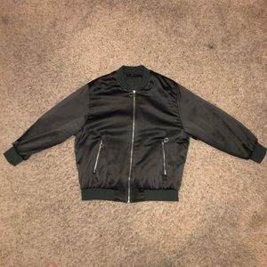 LIKE NEW ZARA Green Bomber Jacket Size S